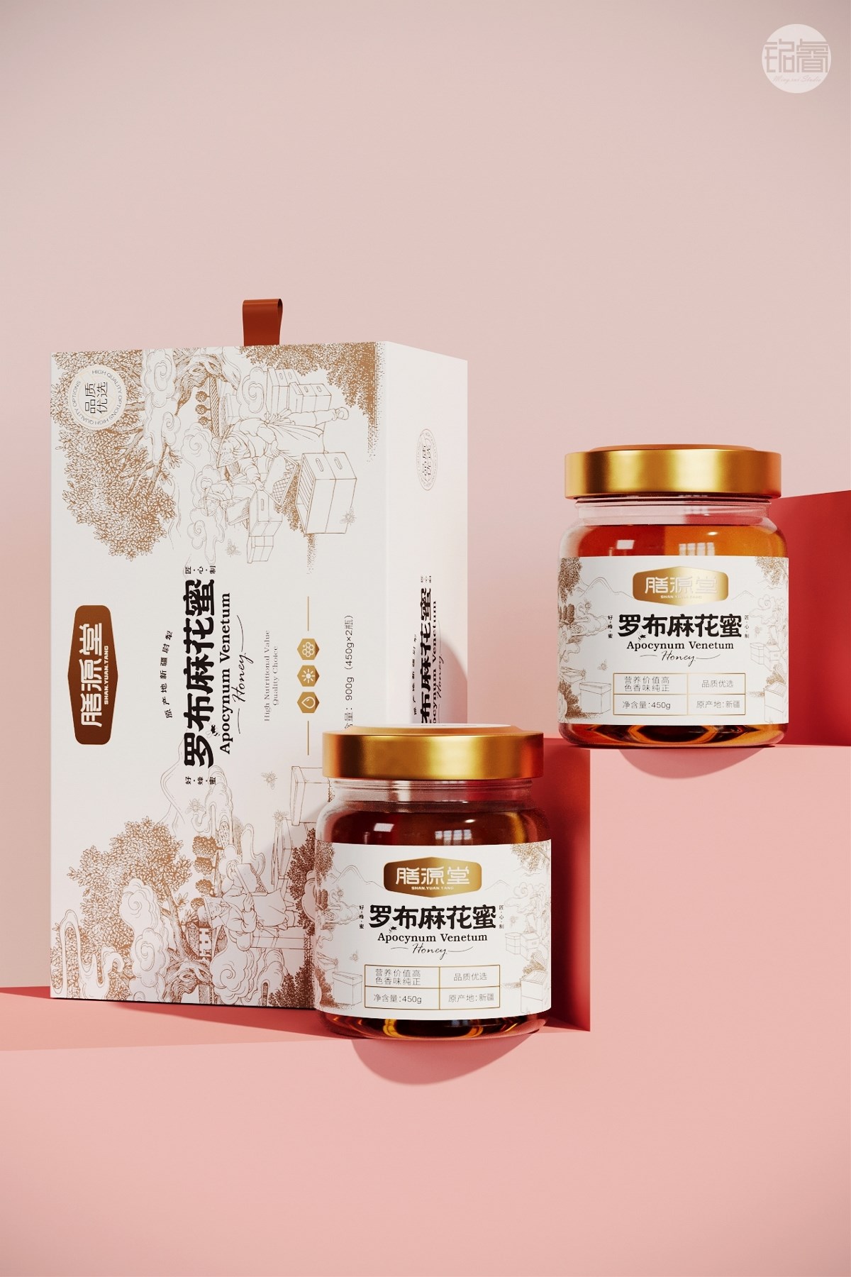 蜂蜜包装设计 罗布麻花蜜包装设计©刘益铭原创作品